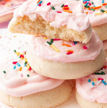 A stack of Lofthouse Sugar Cookies.